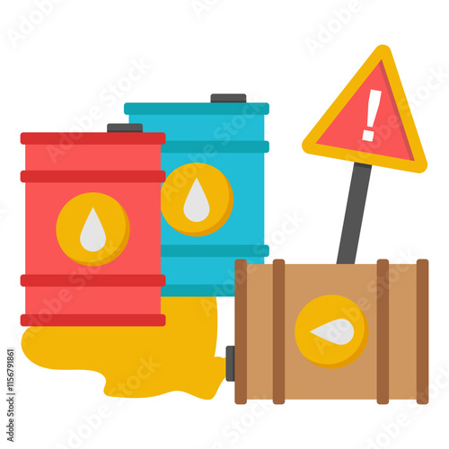 Editable design icon of oil drum spill