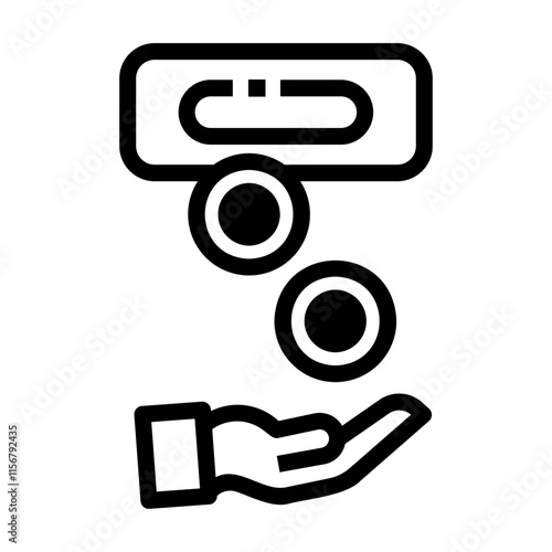 coin machine Line Icon
