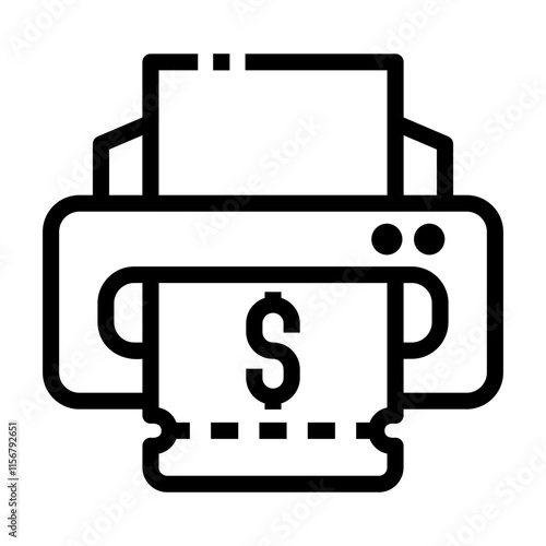 self print ticket Line Icon