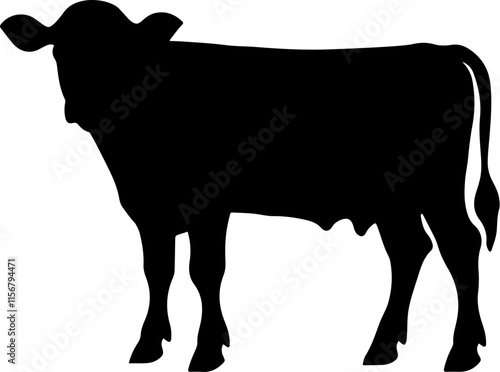 cow black silhouette vector logo