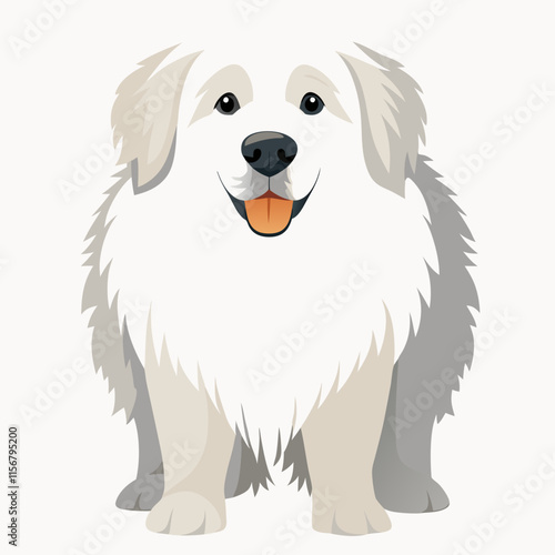 Great Pyrenees on White Background