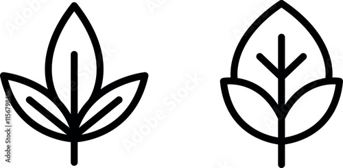 "Minimalist Leaf Icon Vector Design"