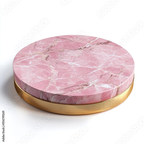 Elegant Pink Marble and Gold Display Stand for Luxury Product Presentation and Interior Design