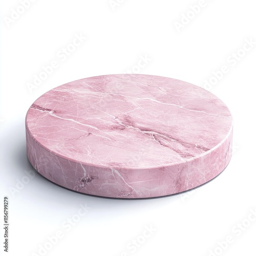 Elegant Pink Marble Pedestal Display Stand for Product Presentation and Interior Design