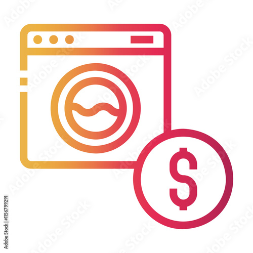 laundry self service Line Gradient Icon