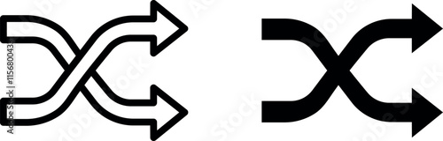 "Minimalist Shuffle Icon Vector Design"