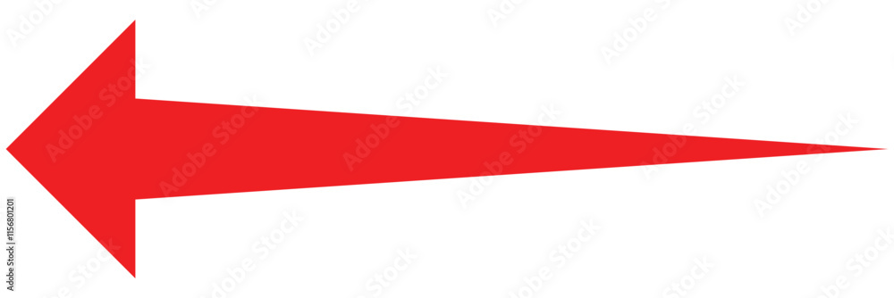 Red long arrow icon isolated on white background. Long arrow vector, icon. Red horizontal arrow. Straight long arrow vector icon. Red long arrow icon isolated on white background. Long arrow vector, icon. Red horizontal arrow. Straight long arrow vector icon.