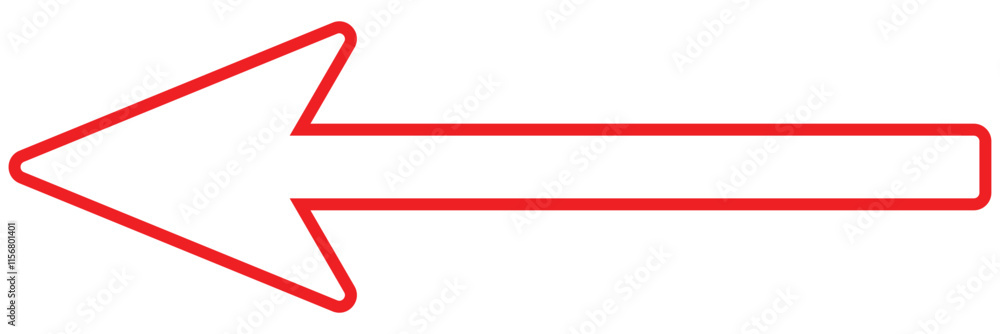 Red long arrow icon isolated on white background. Long arrow vector, icon. Red horizontal arrow. Straight long arrow vector icon. Red long arrow icon isolated on white background. Long arrow vector, icon. Red horizontal arrow. Straight long arrow vector icon.