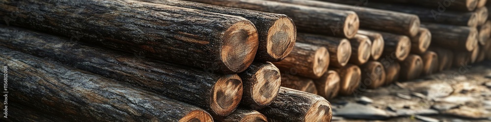 pile of wood logs in long background texture. pile of wood logs in long background texture.