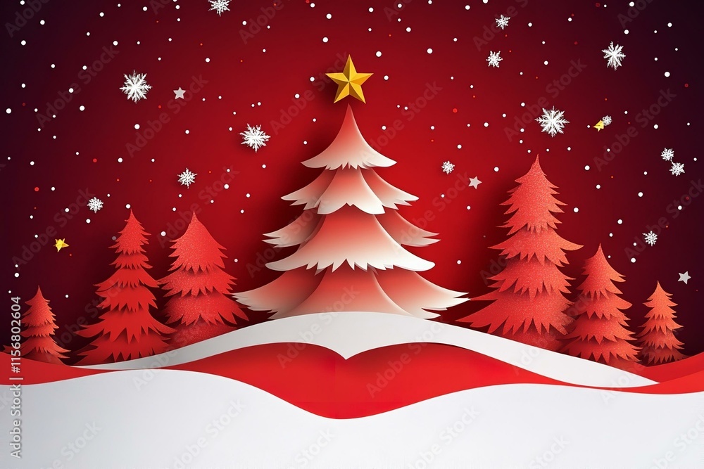 Decoration card Christmas paper cut generate with Ai Decoration card Christmas paper cut generate with Ai