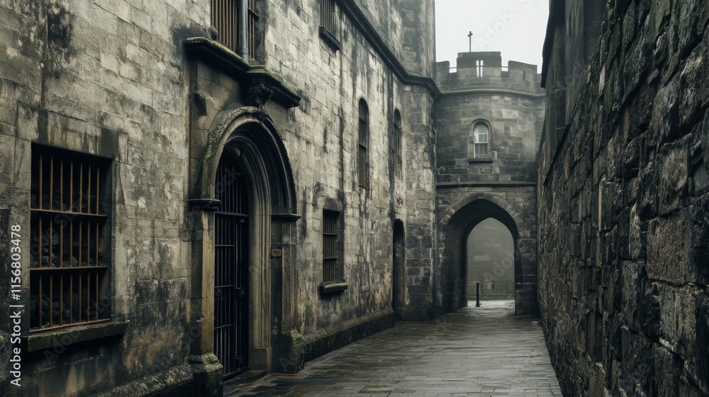 Mysterious Medieval Stone Alleyway Mysterious Medieval Stone Alleyway