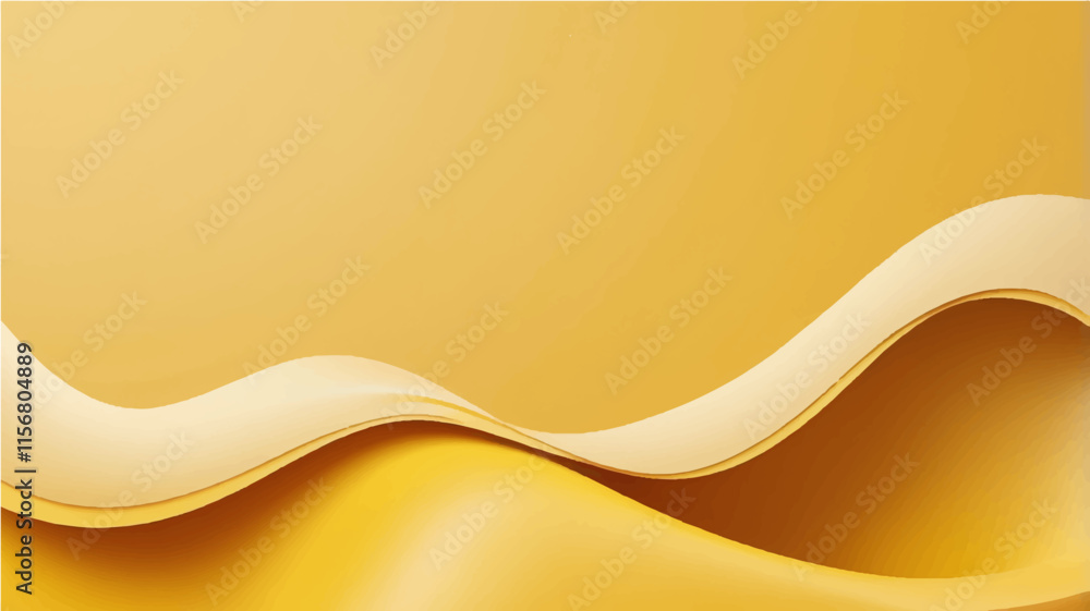 Wavy Elegant Lines Yellow Background