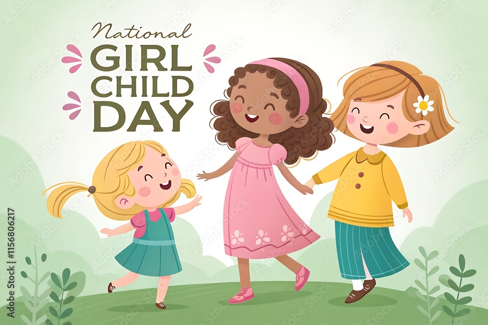 National Girl Child Day, Poster. Banner. Post. Story. Girl Child Day, Social Media Poster. National Girl Child Day, Poster. Banner. Post. Story. Girl Child Day, Social Media Poster.