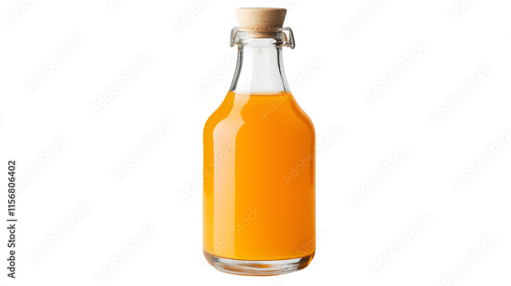 Orange Liquid in Glass Bottle with Cork Stopper Isolated On A White Background, PNG Transparent Orange Liquid in Glass Bottle with Cork Stopper Isolated On A White Background, PNG Transparent