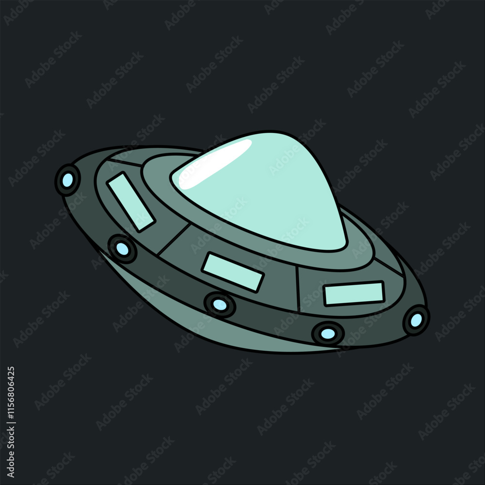 Nave espacial ilustracion vectorial.

