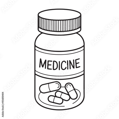 Medicine Bottle icon vector illustration