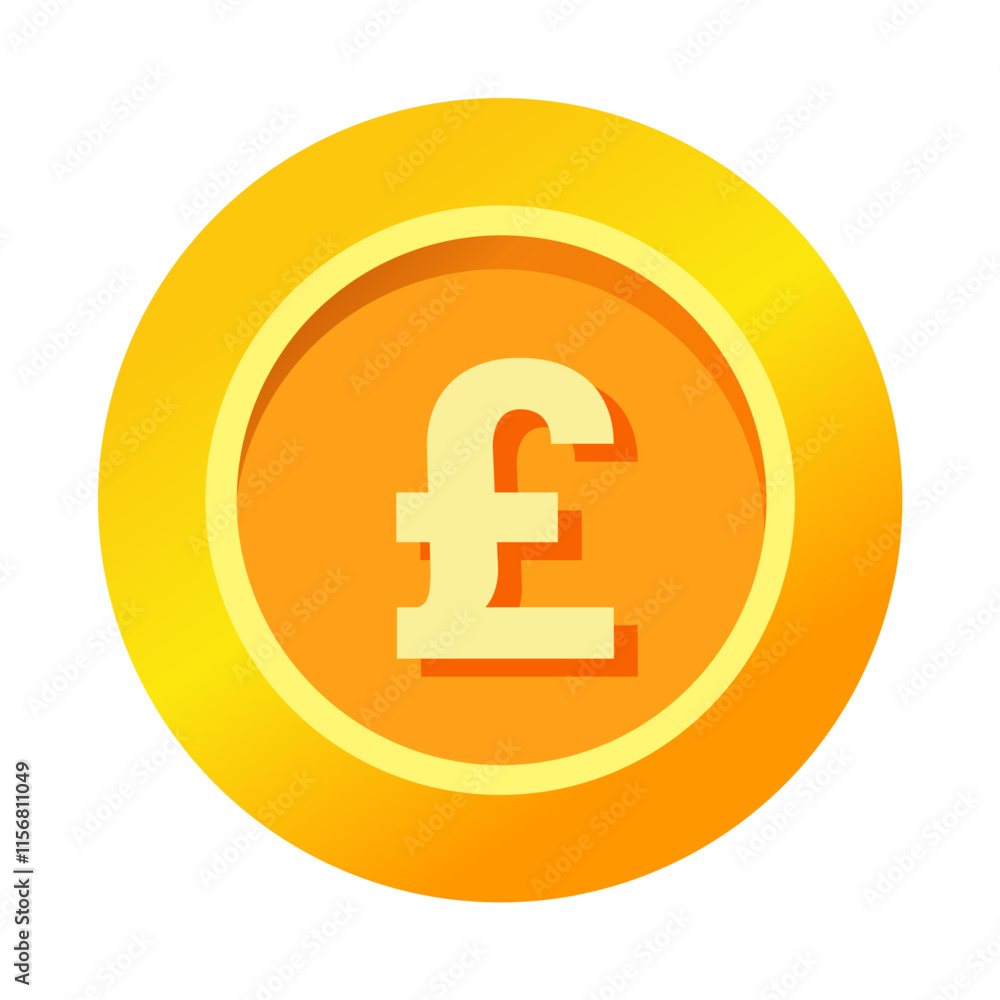 Pound sterling GBP Dollar sign icon gold gradient vector illustration coin currency money circle flat Pound sterling GBP Dollar sign icon gold gradient vector illustration coin currency money circle flat