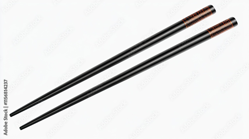 Black chopsticks holding sushi, isolated on a transparent background for a sushi presentation Black chopsticks holding sushi, isolated on a transparent background for a sushi presentation