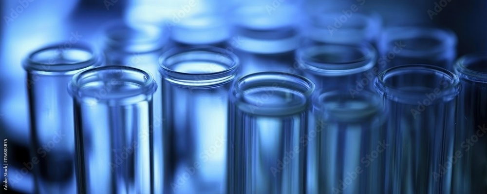 testing tubes on a glass table in scientific laboratory, close up testing tubes on a glass table in scientific laboratory, close up