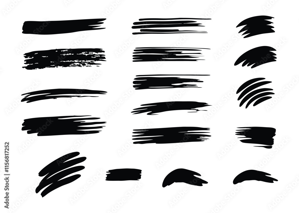 Creative Brush Stroke Elements for Design Creative Brush Stroke Elements for Design
