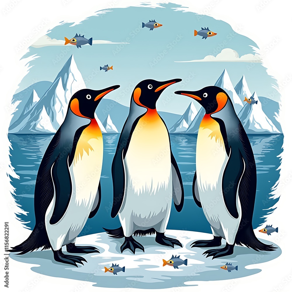 Fototapeta premium Penguin Awareness Day. Illustration Art.
