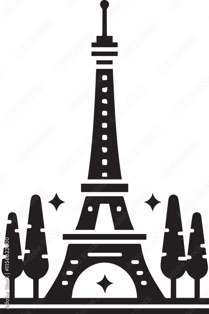 Obraz premium SH Tower icon vector silhouette