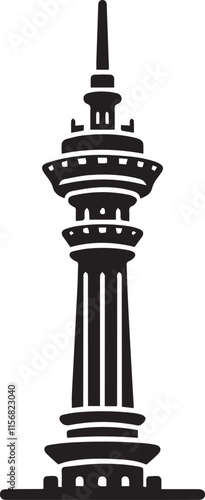 SH Tower icon vector silhouette