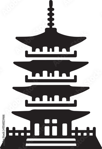 SH Tower icon vector silhouette