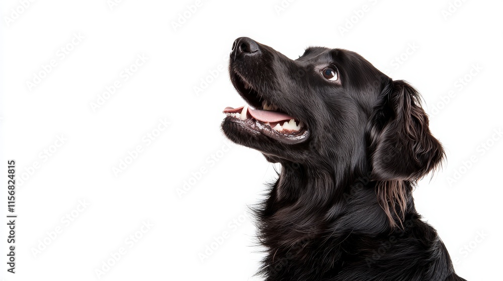 Playful black dog portrait studio animal photography white background Playful black dog portrait studio animal photography white background