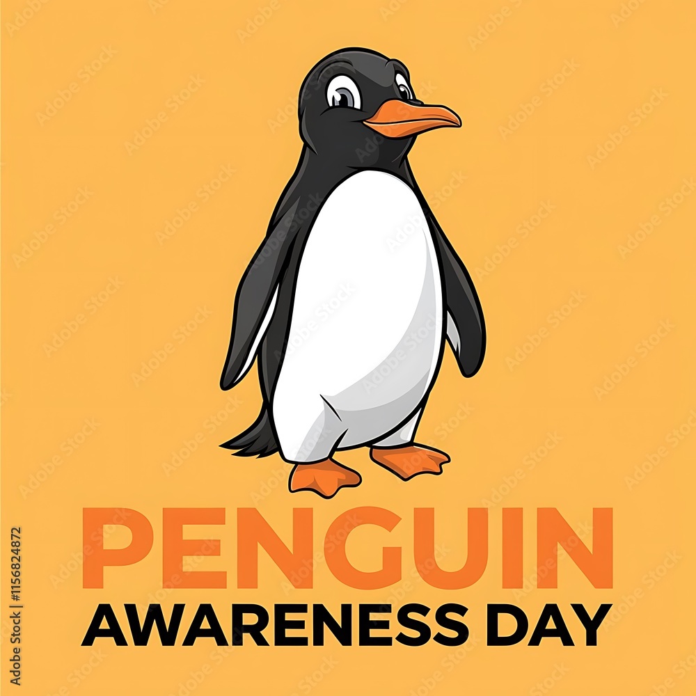 Obraz premium Penguin Awareness Day Illustration Art Protecting Penguin Habitats, Poster, Banner, Post.Story 