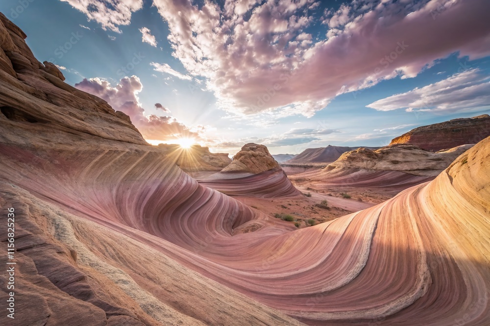 Fototapeta premium Abstract Colorful Swirling Landscape: Vibrant Nature Design