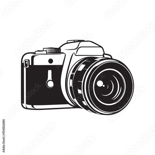  DSLR Camera silhouette vector illustration