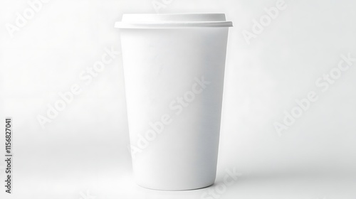 Wallpaper Mural Clean White Coffee Cup Mockup: Close-Up Product Photo for Branding. AI Generated Torontodigital.ca