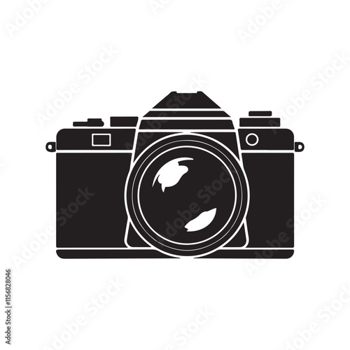 Camera silhouette vector illustration
