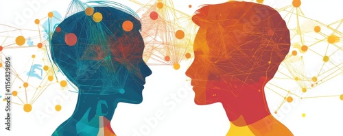 Concept of interaction between human and technologies.