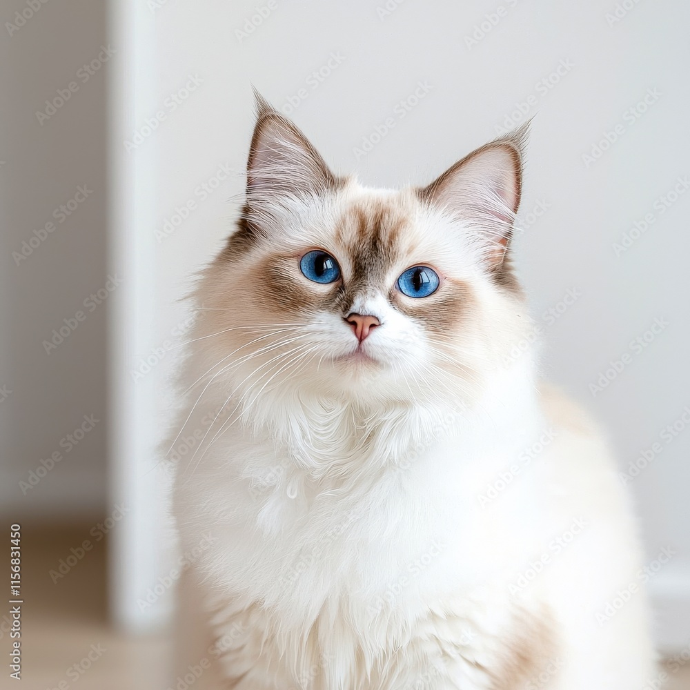 Adorable cat portrait indoor setting pet photography cozy environment Adorable cat portrait indoor setting pet photography cozy environment