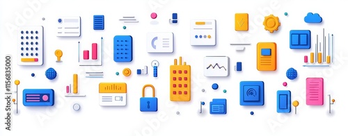 Wallpaper Mural Digital content marketing featuring vibrant graphics is innovative and dynamic, incorporating bright hues and illustrations to drive business innovation. Torontodigital.ca