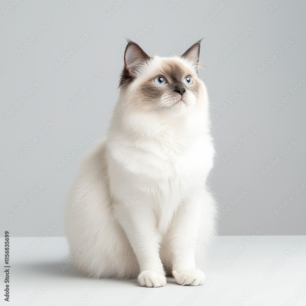 Graceful cat portrait studio setting animal photography minimalist vibe Graceful cat portrait studio setting animal photography minimalist vibe