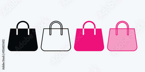 Shopping Bag Icon Vector. Online Shopping Bag. Carey Bag Icon. photo