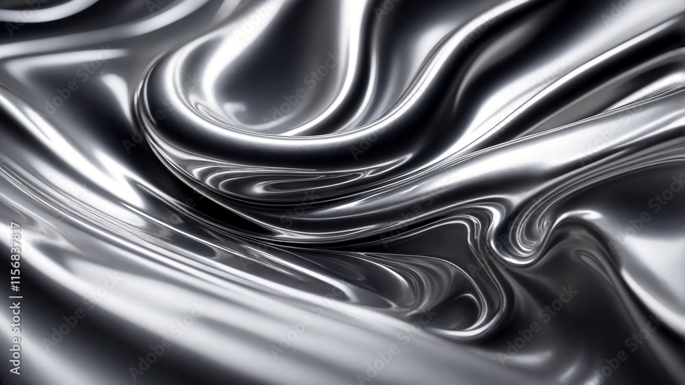 Abstract Silver Liquid Metal Background with Smooth Flowing Texture Abstract Silver Liquid Metal Background with Smooth Flowing Texture