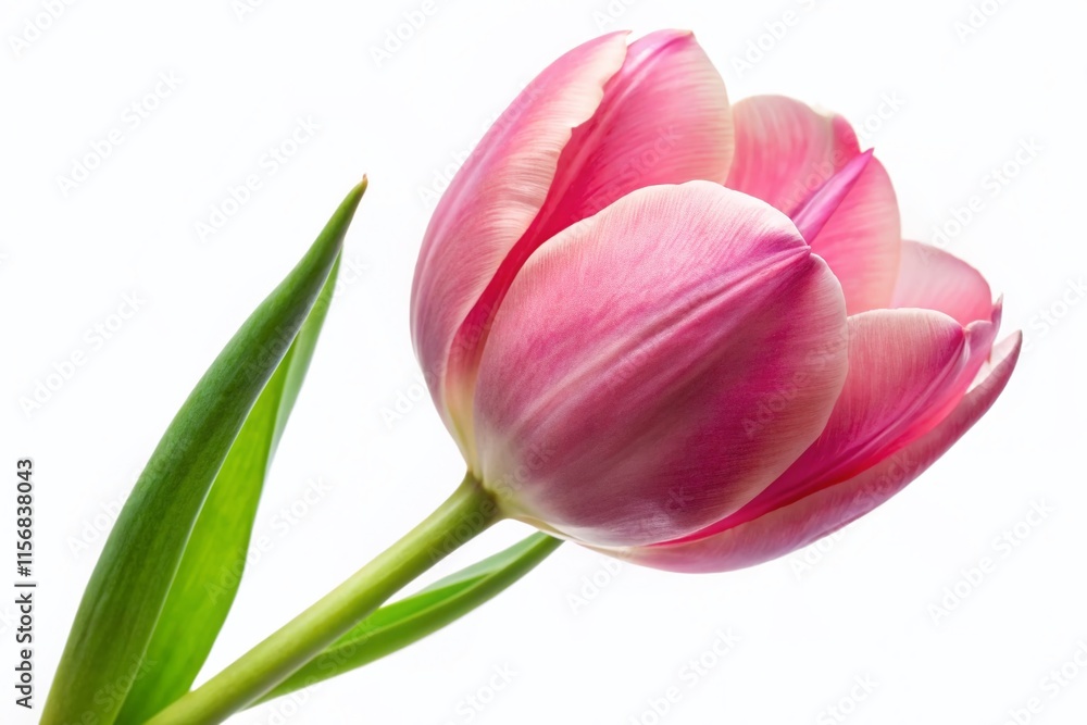 Adorable Pink Tulip Flower, Isolated Spring Blossom, Cute Floral Design Element Adorable Pink Tulip Flower, Isolated Spring Blossom, Cute Floral Design Element