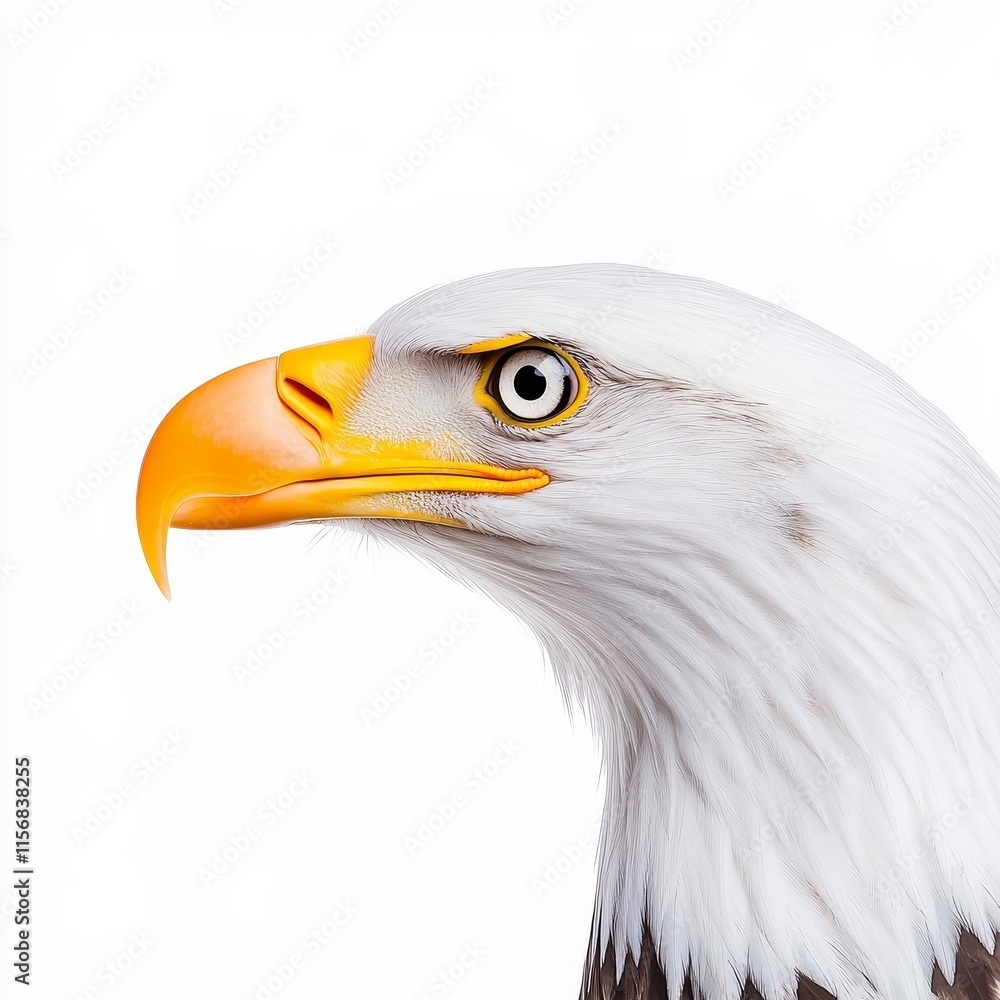 Fototapeta premium A transparent background Bald Eagle close-up, perfect for wildlife-themed projects.