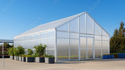 Wallpaper Mural Greenhouse growing plants outdoor garden structure bright sky Torontodigital.ca