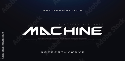Technology future modern alphabet fonts. Science typography bold font uppercase. vector illustration
