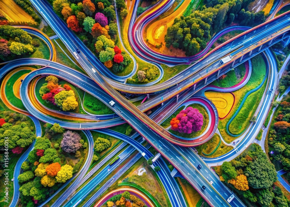 Aerial Abstract: Intertwined Colorful Shapes Drone Photography Aerial Abstract: Intertwined Colorful Shapes Drone Photography