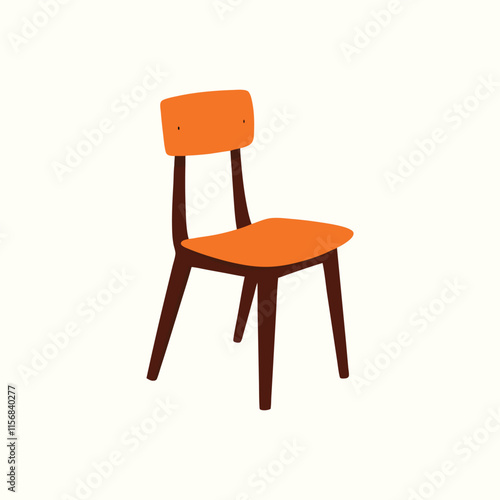 orange wooden chair