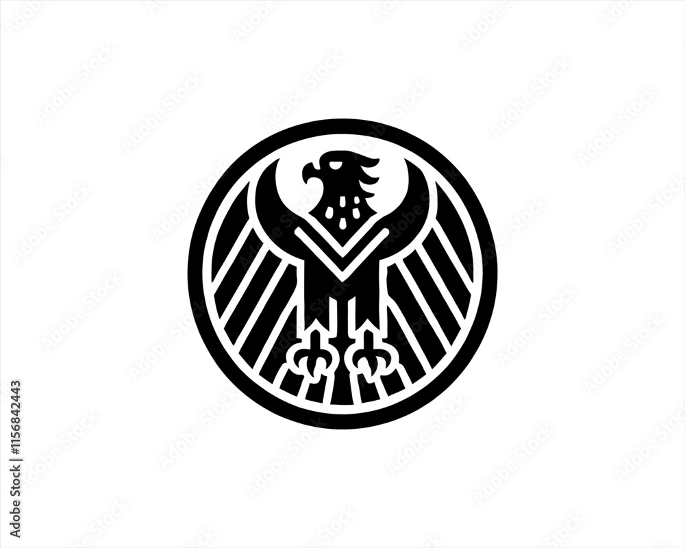 Eagle silhouette logo design icon vector template. Black Color Eagle icon illustration. Eagle silhouette logo design icon vector template. Black Color Eagle icon illustration.