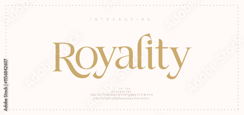 Elegant luxury alphabet letters font and number. Typography classic lettering serif fonts decorative wedding logo vintage retro concept. vector illustration