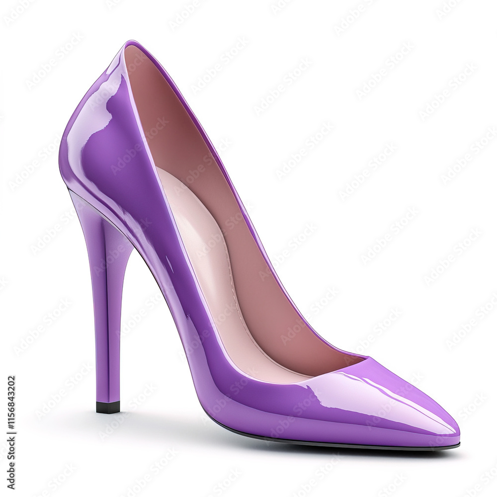 elegant purple high heel shoe isolated on white background elegant purple high heel shoe isolated on white background