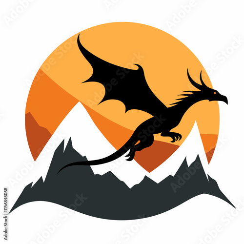 A large dragon flying over a lush green hillside. 